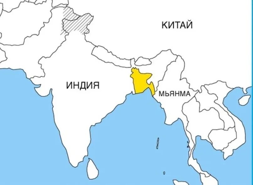 Государство Бангладеш на карте.