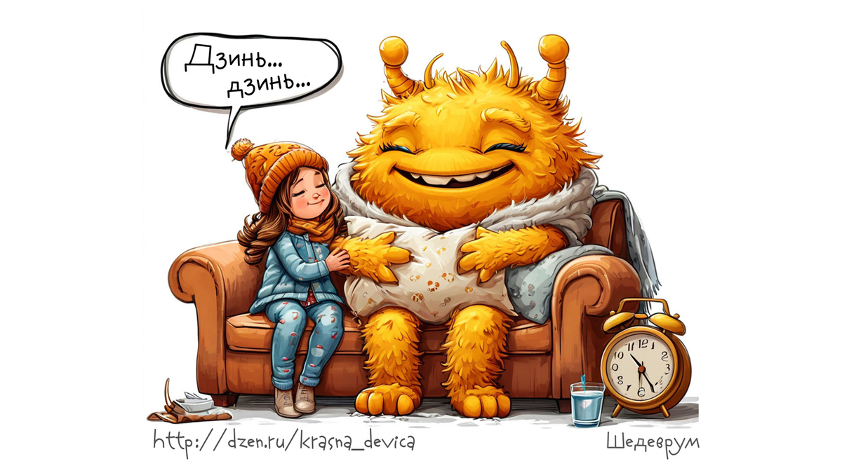 Иллюстрация к книжке "Как разбудить подростка..." Создана в нейросети Шедеврум.