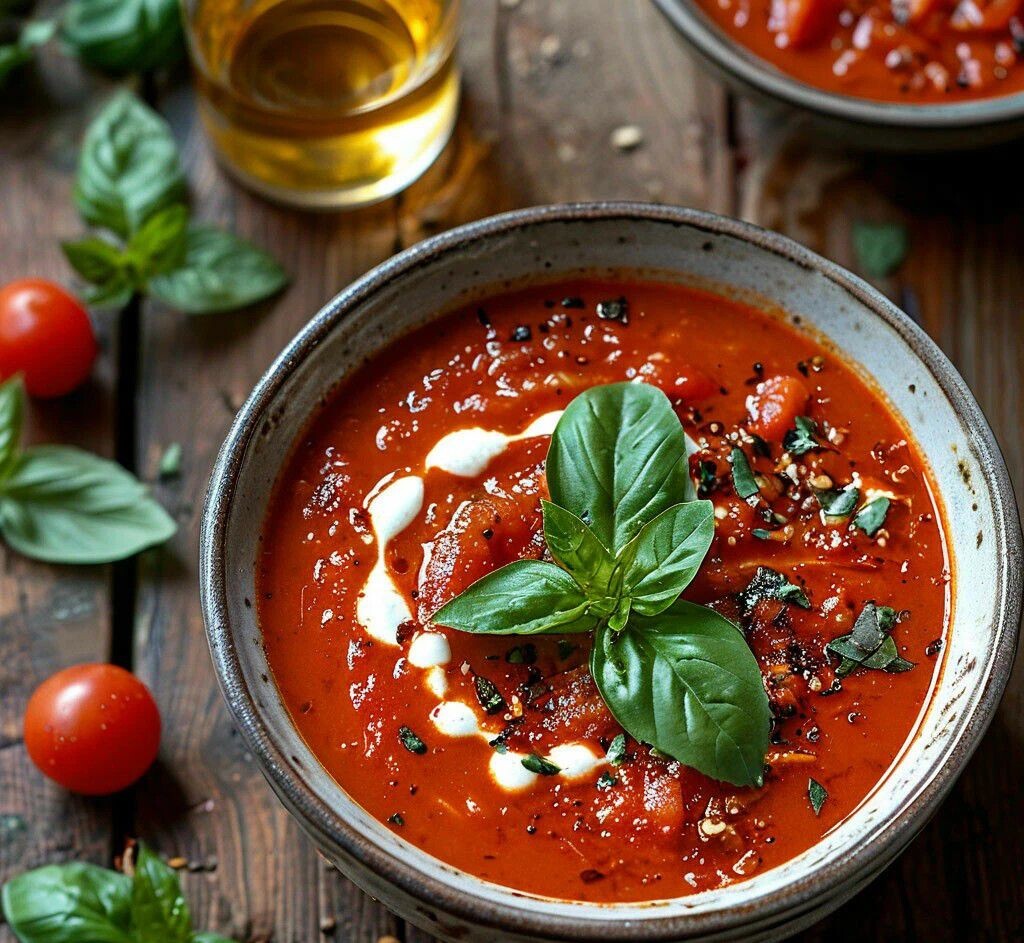 Томатный суп с базиликом