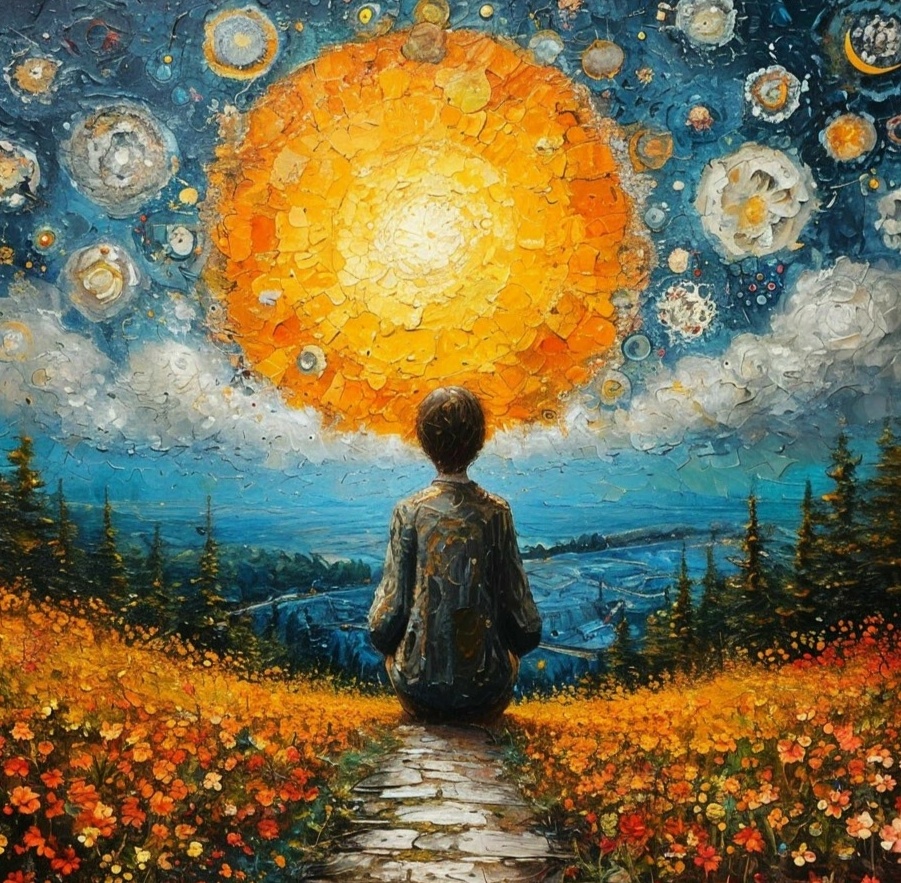 Счастье в гармонии, в принятии, в свободе, в добродетели... Изображение сгенерировано на платформе Шедеврум