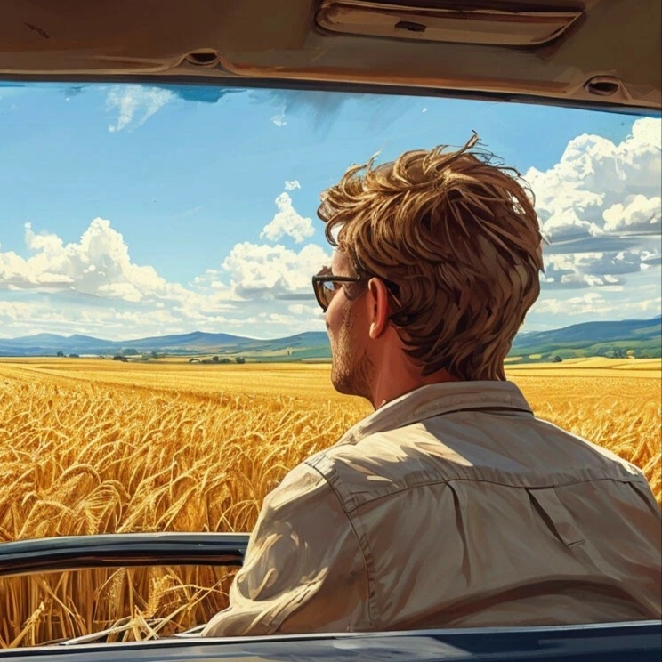 Счастливый человек видит перспективу. Изображение счгенерировано на платформе Шедеврум