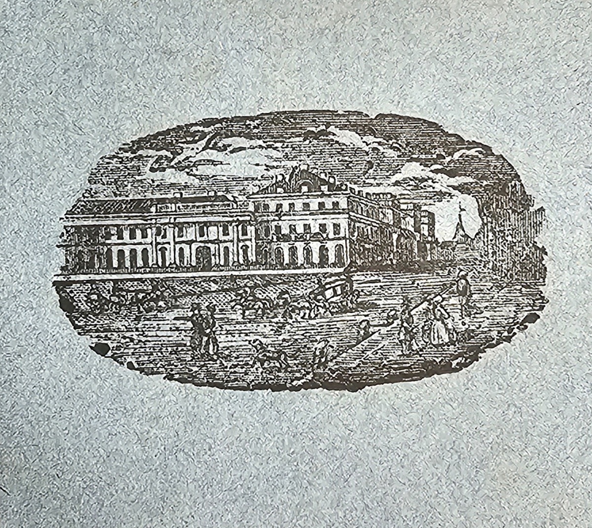 Изображение дома на Тверской, помещенное в «прейскуранте» 1859 года, который хранится в Российской государственной библиотеке