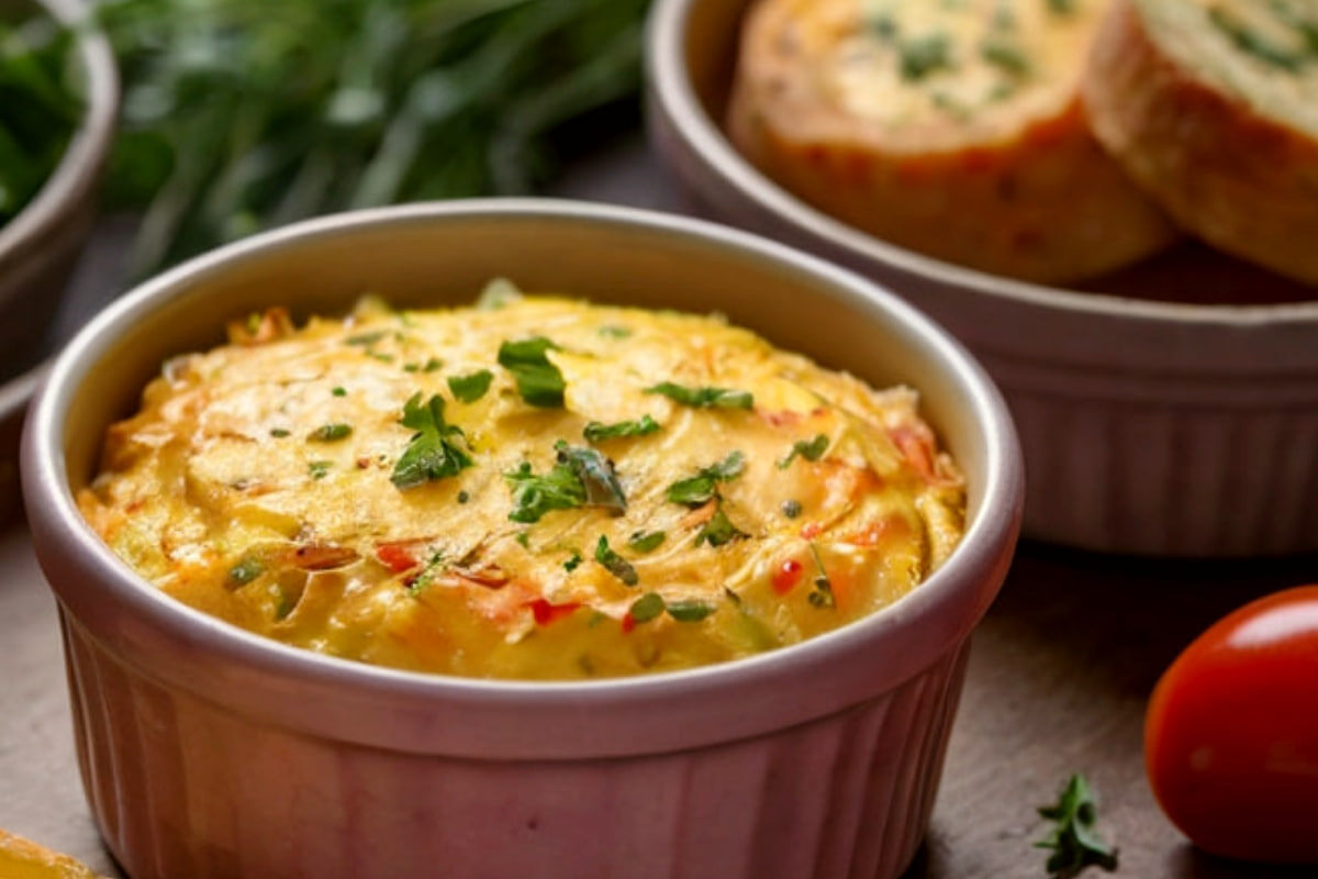 порционный омлет с овощами