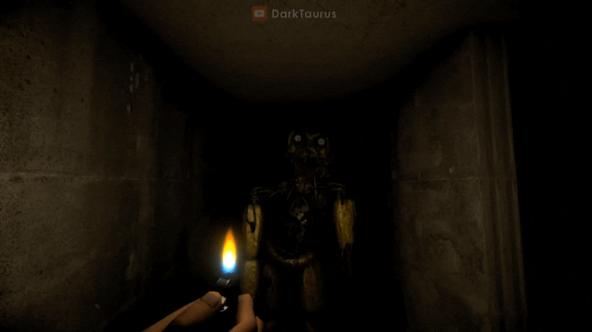 Скример аниматроника в подвале