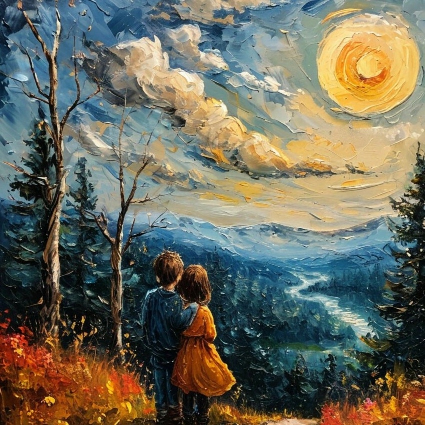 Каждый видит смысл счастья и само счастье по-своему. Изображение сгенерировано на платформе Шедеврум