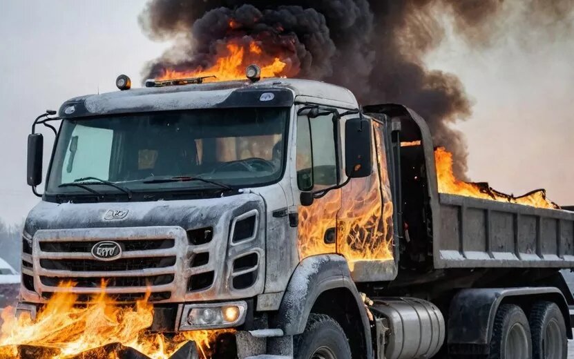    Мужчина погиб в загоревшемся грузовике в Ижевске