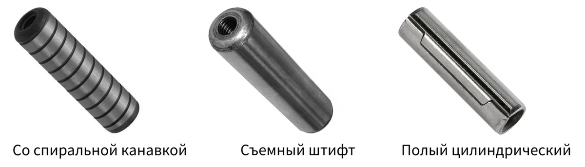 Виды цилиндрических штифтов.