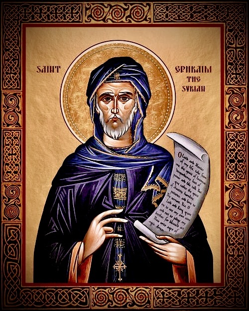 В качестве иллюстрации икона преп. Ефрема Сирина. (Оригинал изображения по ссылке: https://in.pinterest.com/pin/icons-of-saints-by-name-df-page-4-uncut-mountain-supply--698902435915398151/ )
