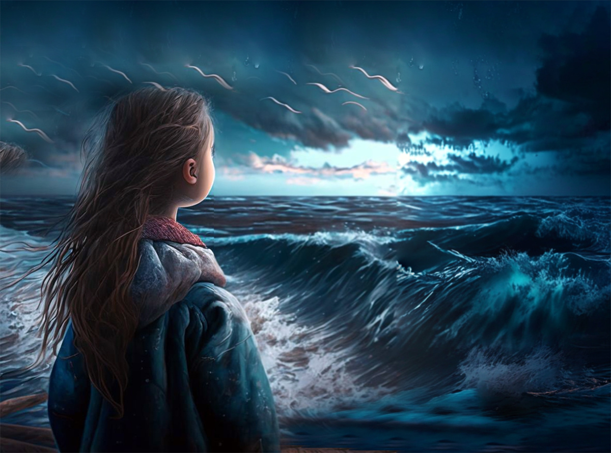 Скорость ветра ночью достигала 21 м/с на побережье.  Фото: Изображение сгенерировано нейросетью Kandinsky 2.1