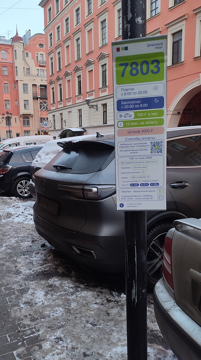 Весь центр Санкт-Петербурга - платные парковки 