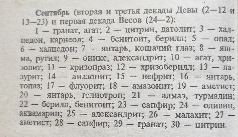 Счастливые камни на каждый день рождения сентября.