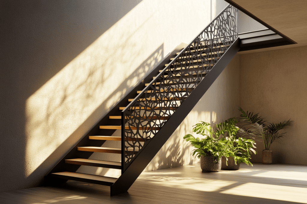    Современные лестницы на металлокаркасе с лазерными перилами: создайте стильный и безопасный интерьер с ZMK-Zenit в Уфе ZMK-ZENIT