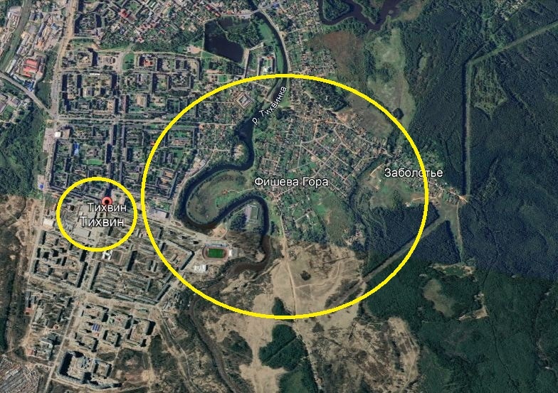 "Сосок" реки Тихвинки.