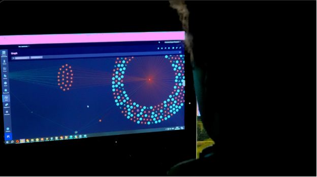 Графовый анализ сетевой инфраструктуры, который помогает клиентам F6 находить киберпреступников.
