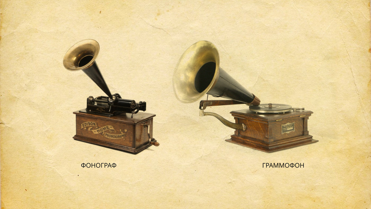 Предшественники патефона - фонограф и граммофон