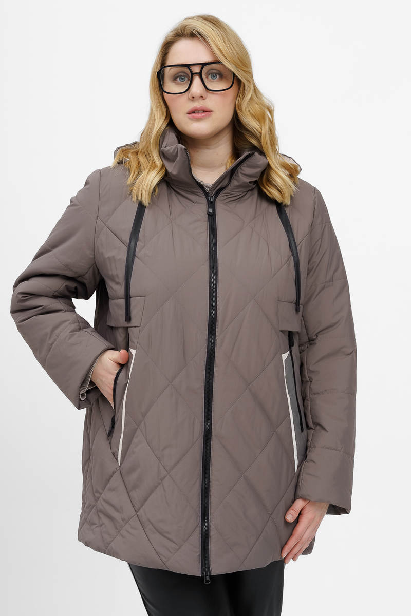 Женская куртка на синтепоне в коричневом цвете