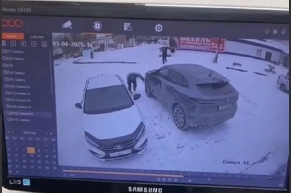    Кадры с места преступления.