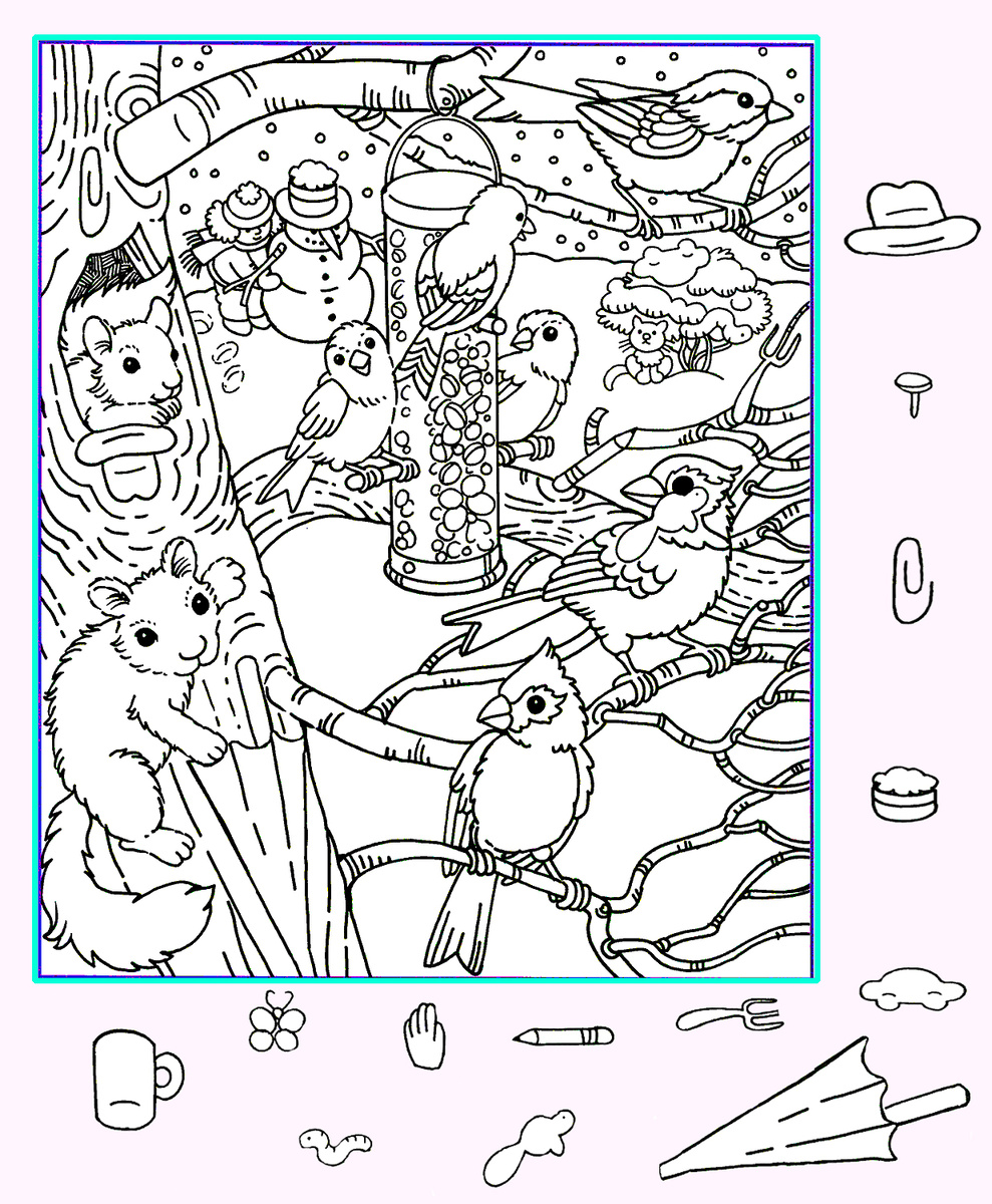 Тест на внимательность: найди скрепку, зонт, карандаш и другие предметы на картинке. Картинка подготовлена автором