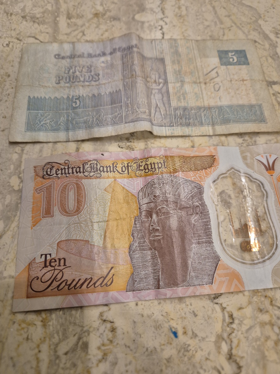 Так выглядят 5 и 10 египетских фунтов.