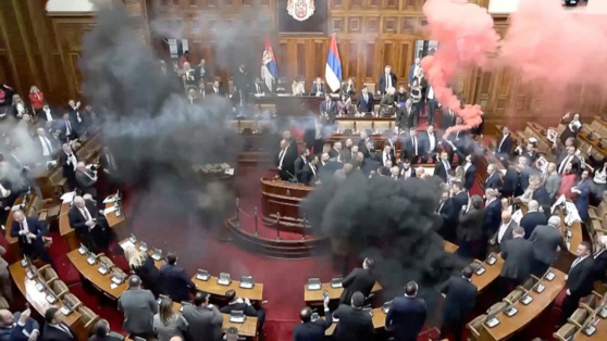    В сербском парламенте в ходе протестов оппозиции пострадали 3 человека Владислав Пирогов