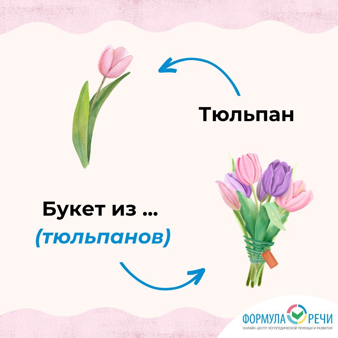 Активизируем словарный запас на тему "цветы" и учимся употреблять существительное в родительном падеже множественного числа.