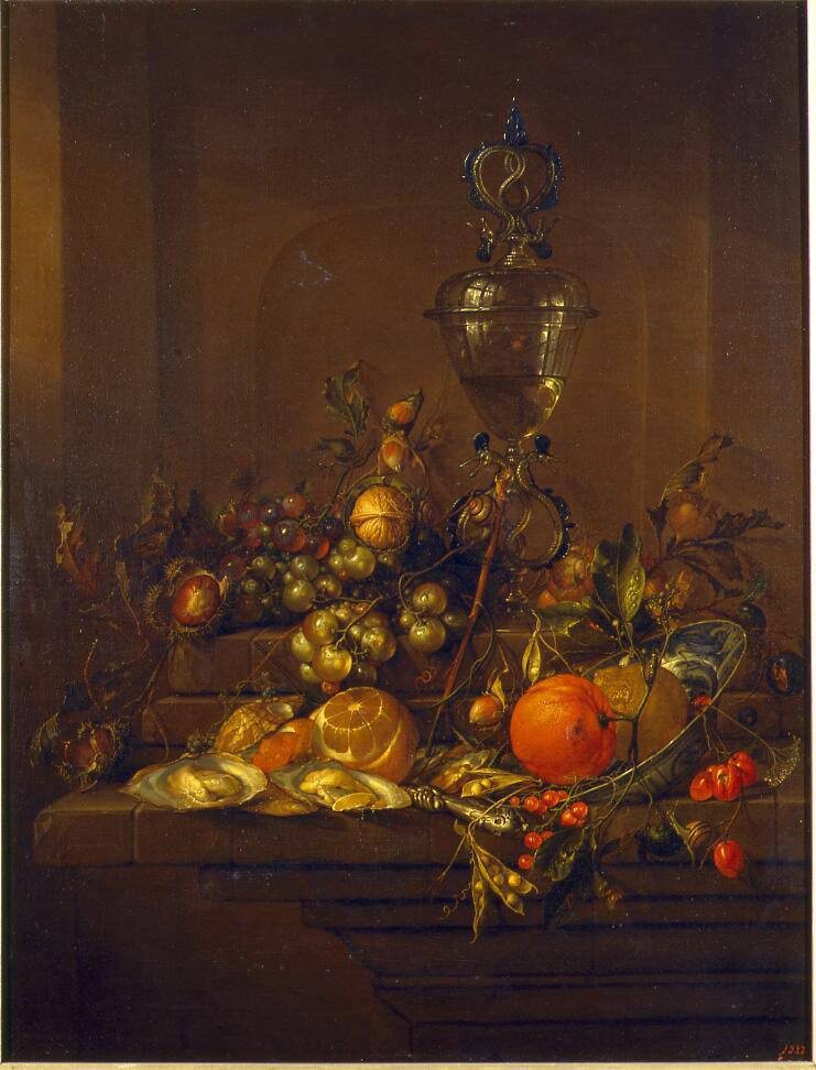 «Натюрморт с кубком» Корнелиуса де Хема, 1631-1695гг