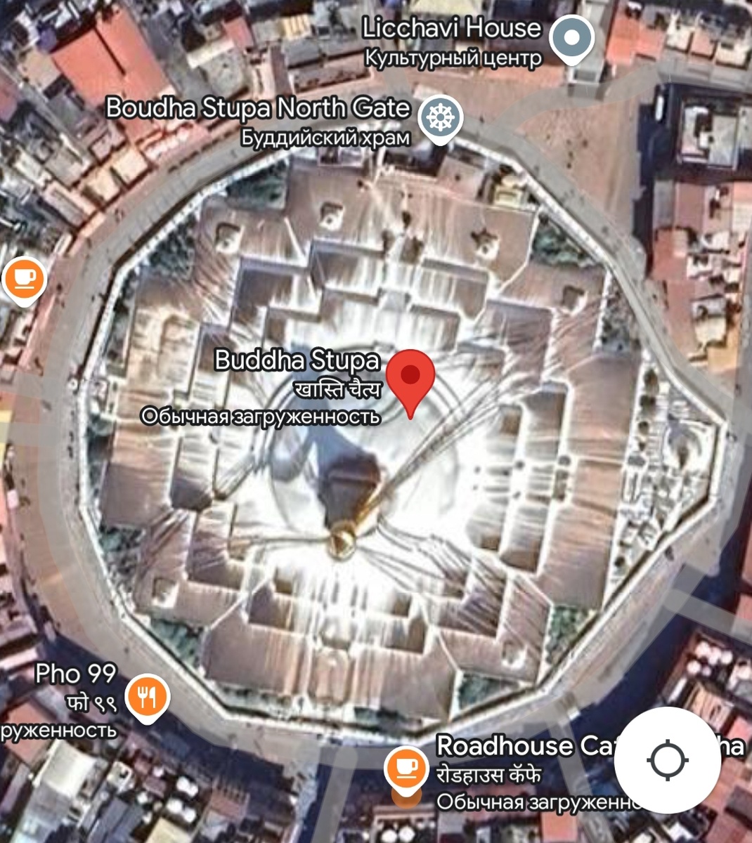 Ступа Боднатх. Вид сверху.