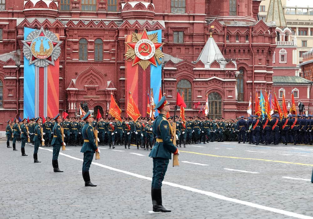 Военнослужащие на военном параде на Красной площади в честь 79-летия Победы в Великой Отечественной войне. Михаил Климентьев / РИА Новости