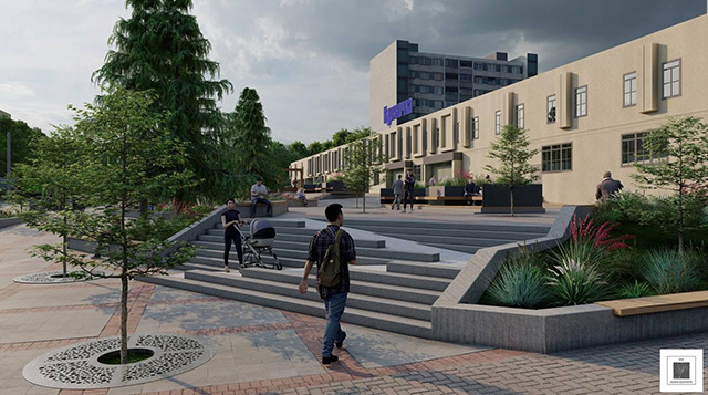    В первом проекте реконструкции площади предполагалось сделать ступени