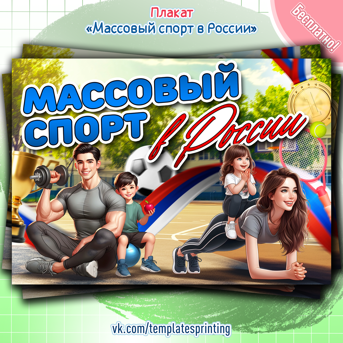 Плакат к «Разговоры о Важном» на 10 марта «Массовый спорт в России»