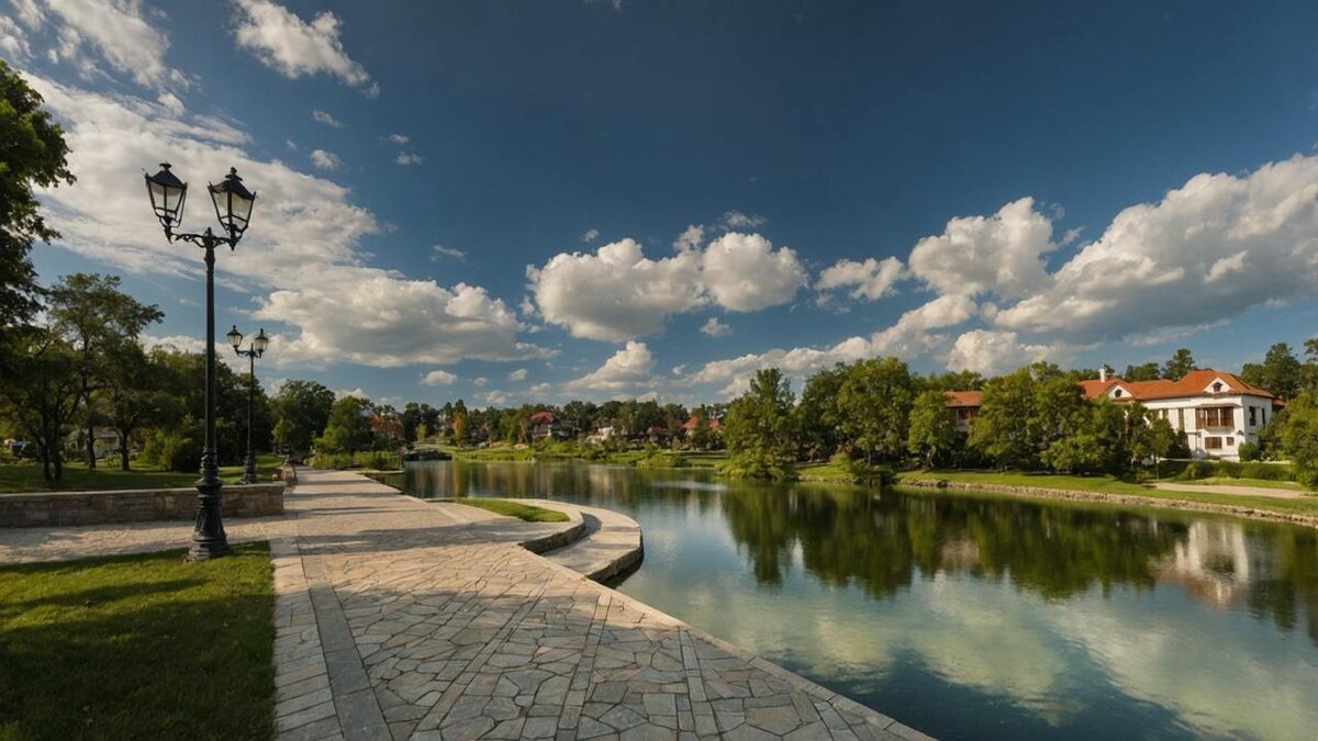 Вид на набережную в поселке Николино