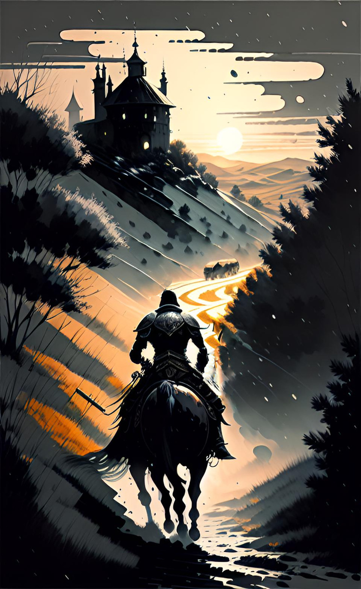 С бледнеющей зарёй. Иллюстрация создана с помощью нейросети DreamAI и программы Photoshop.