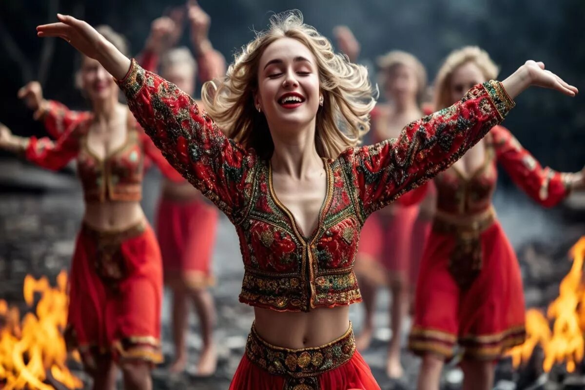 Танцы на раскаленных углях – это одновременно и йога, и гипноз, и красочное зрелище.
Фото: Нейросеть shedevrum.ai