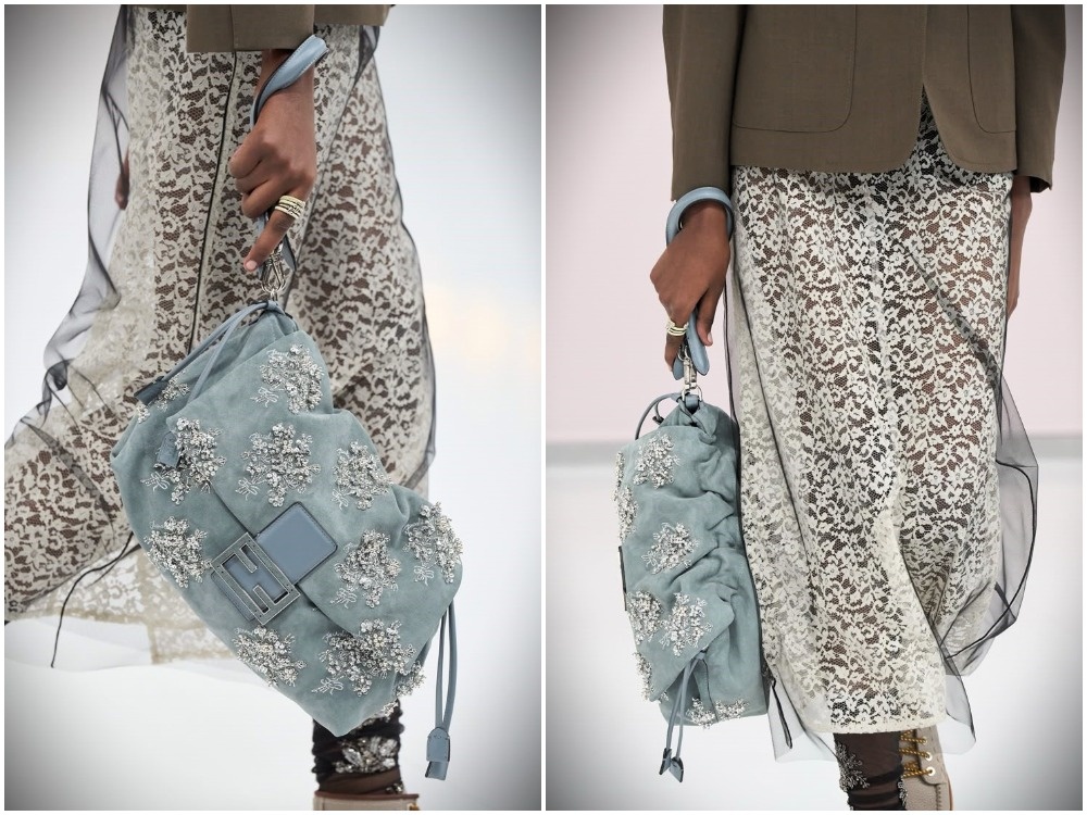 2. Fendi Spring 2025. Секрет в "дворцово-алмазной" россыпи букетиков.