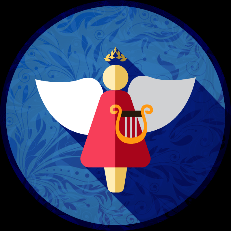 Муза спешит навестить нового клиента. Муза 1 шт, лира 1 шт, венок 1 шт.