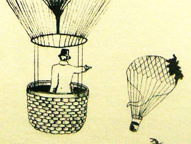 Друг в корзине, мушкетон в  руке. Что с шаром? 