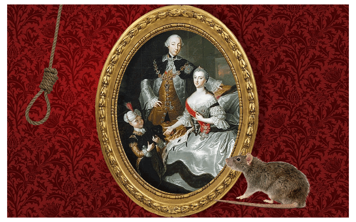 Знаменитая история с казнью крысы описана в записках Екатерины II и показана в фильме "во всей красе". Ист. рисунка https://life.ru/p/1026821
