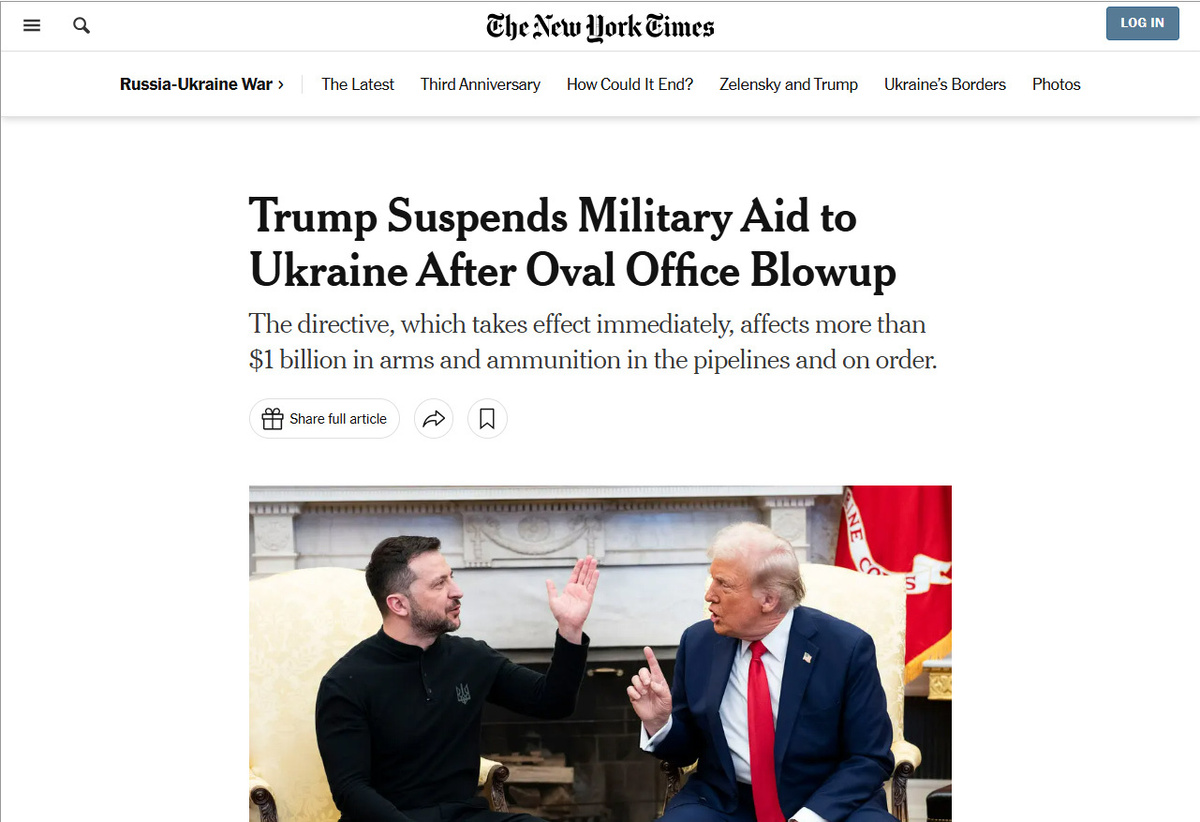     / Скрин The New York Times