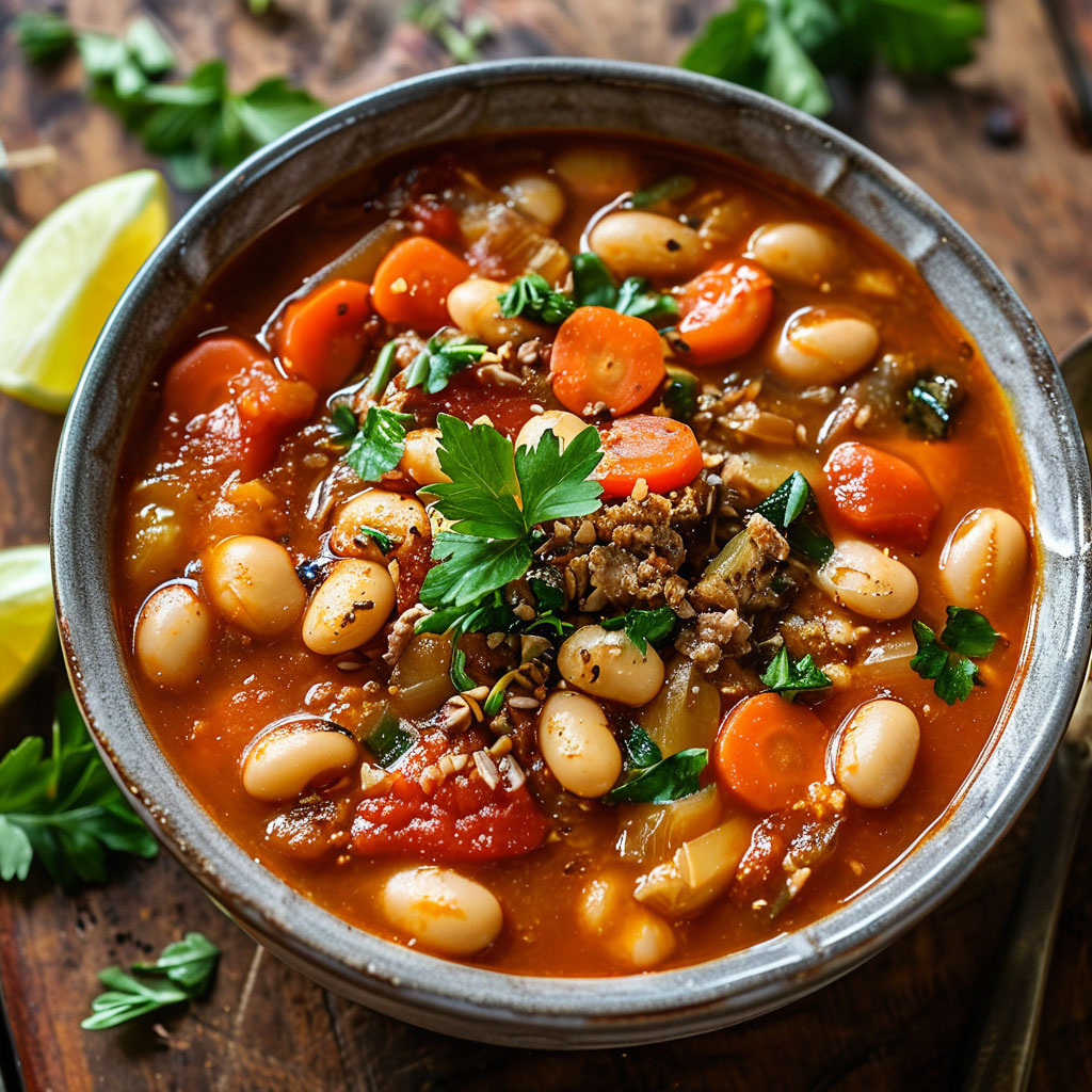 Сытный и вкусный постный суп из фасоли