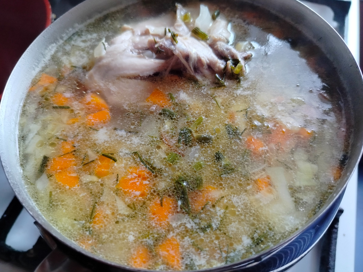 Щи из свежей капусты с курицей. Фото автора