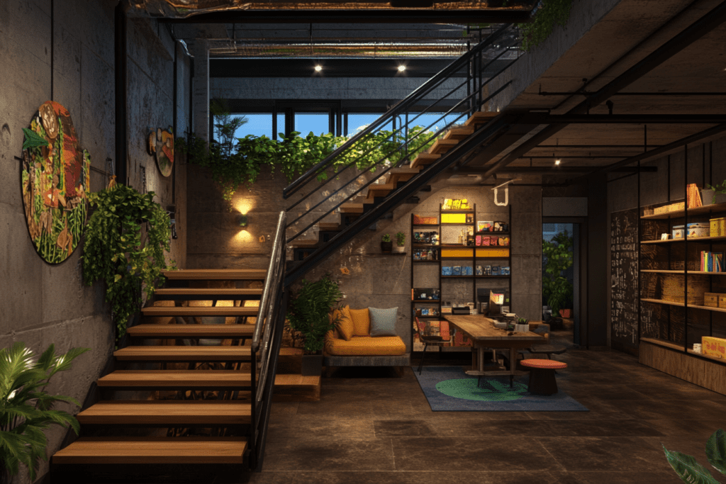    Лестница на металлическом каркасе с дубовыми ступенями: ваш идеальный выбор для стильного и прочного интерьера в Уфе от ZMK-Zenit ZMK-ZENIT