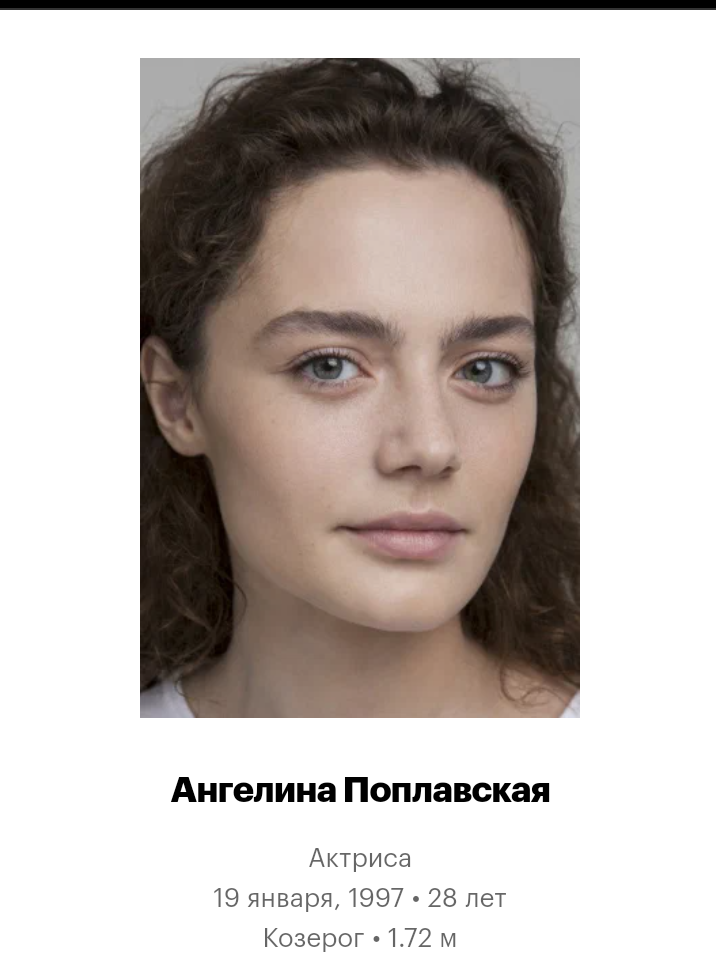 Основные данные актрисы.