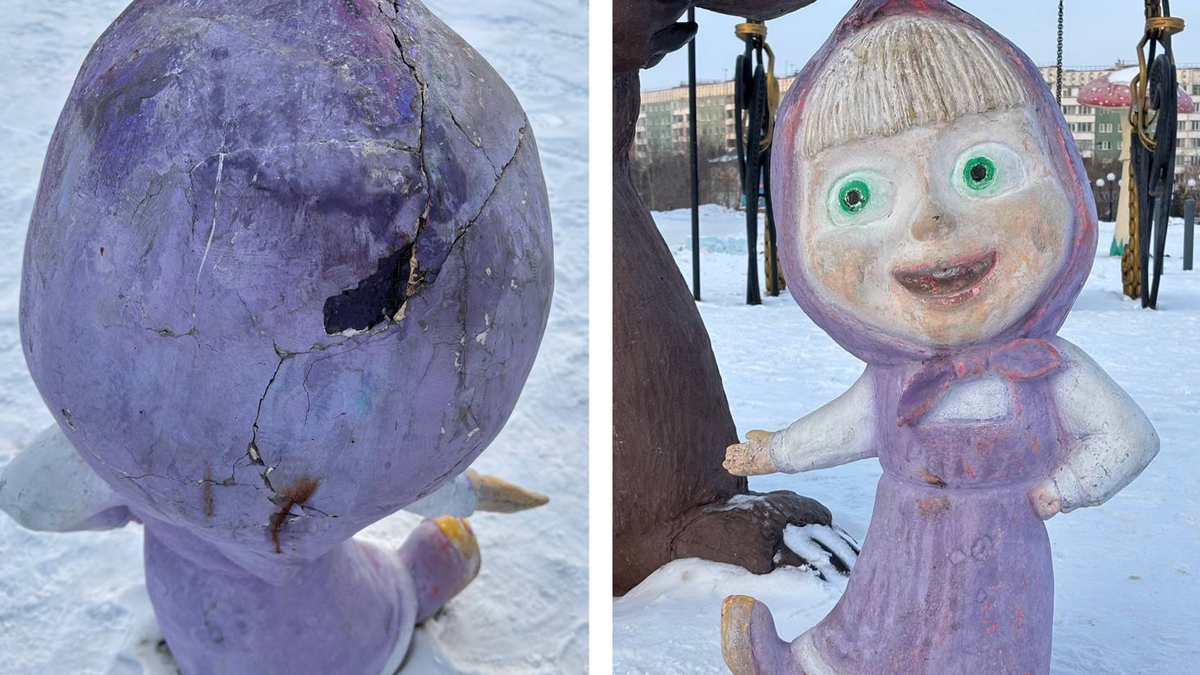     В Сосновоборске вандалы проломили голову скульптуре Машеньки
