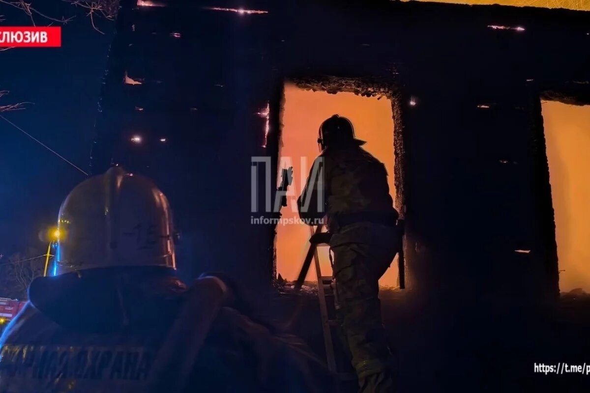    Двое мужчин и женщина погибли на пожаре в частном доме в Псковской области