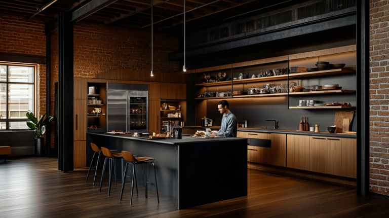    Прямая кухня лофт: индустриальный шик и уют svkuhni77