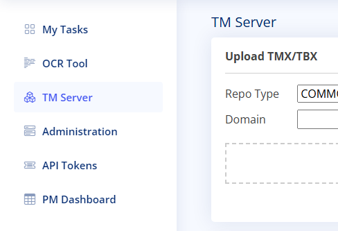 Вкладка TM Server