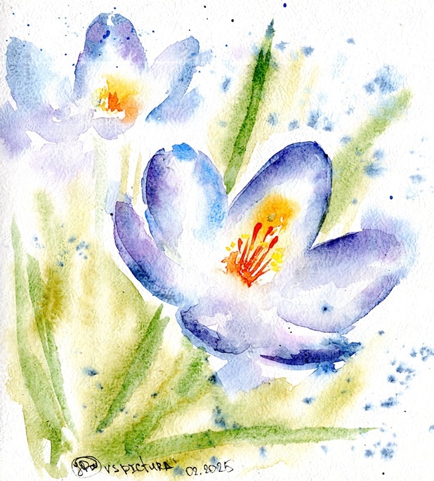 Надо будет еще раз порисовать крокусы.)