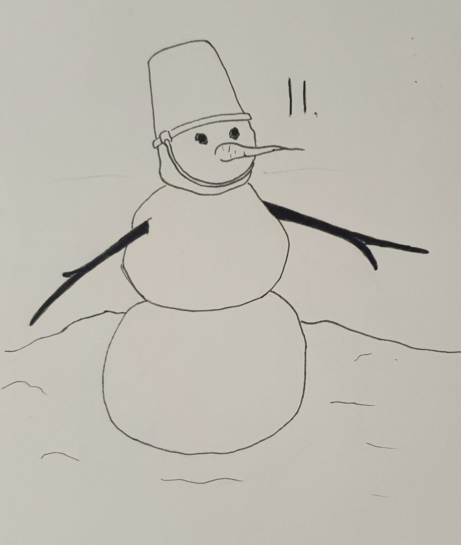 Награда Маринетт Мортем, именной кубок, 2 именные медали и дипломы на VIII Международном конкурсе учащихся и студентов «Зимние пейзажи» за работу «Снеговик с ведром на голове»