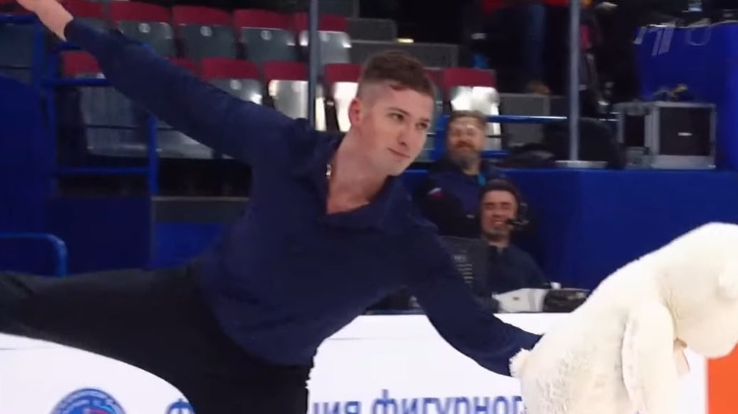    Александр Галлямов. Фото: скриншот из видео Первого канала с выступления на Спартакиаде сильнейших 2024