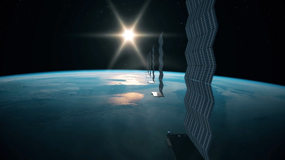    Схематическое изображение спутников Starlink на орбите земли. Shutterstock